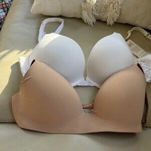 Victoria's Secret White and Soma Tan Bra Set